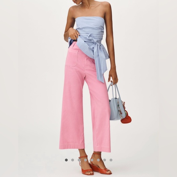 Anthropologie The Colette Crop Wide Leg pants by Maeve: Contrast Stitch Edition - Picture 9 of 15